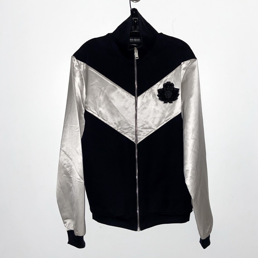 Alexander McQueen patch accented silk blend jacket​​​​